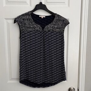 Elegant Navy and White Women's Top